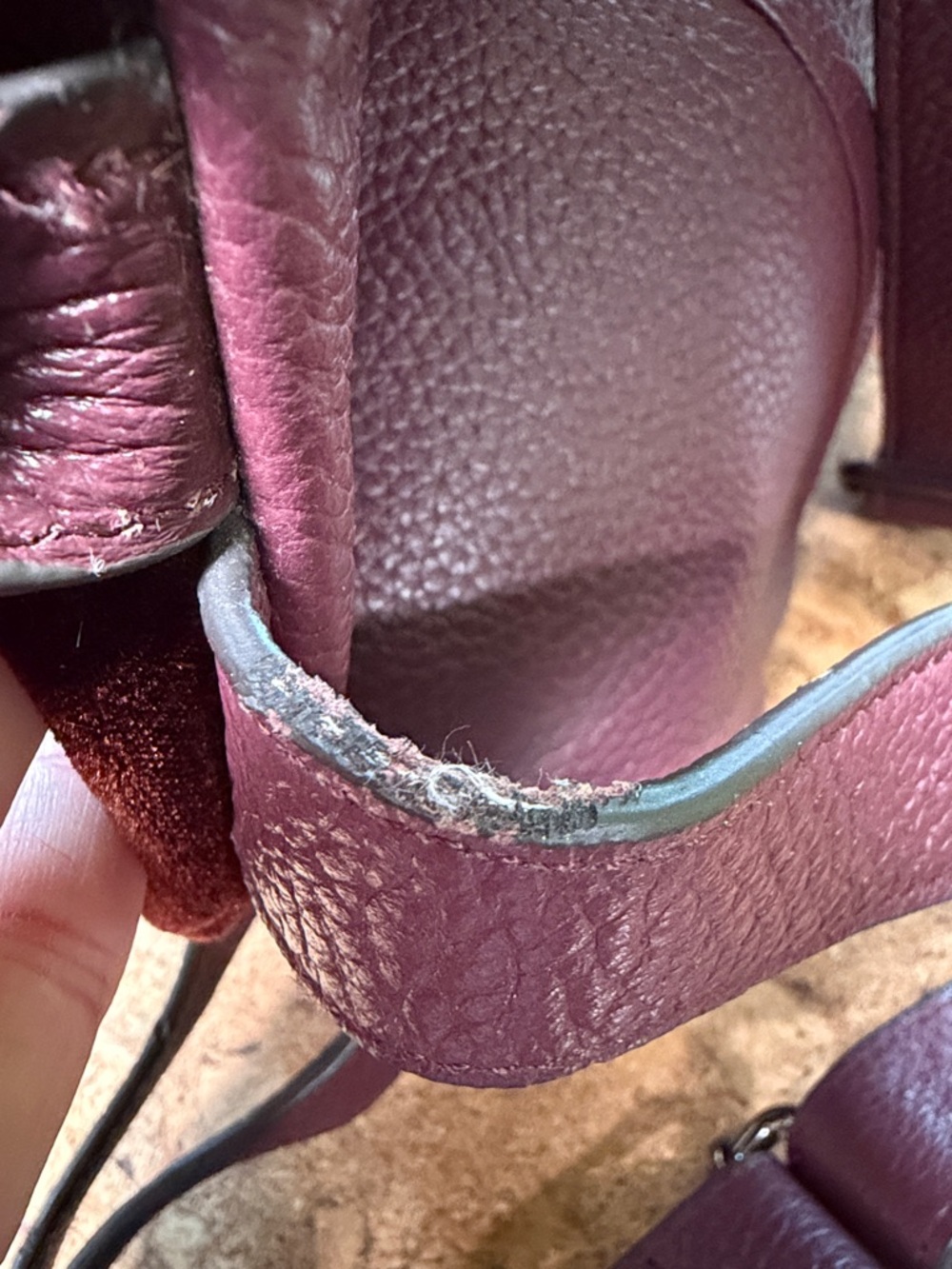 Aimee Kestenberg Tamitha Leather-Trim Velvet Backpack in Burgundy - Picture 7 of 11